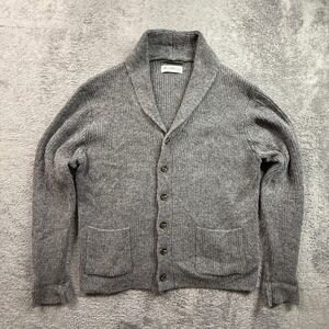 Line of Trade Dockside Shawl Cardigan Mens XL Gray NWOT Shetland Wool Ribbed